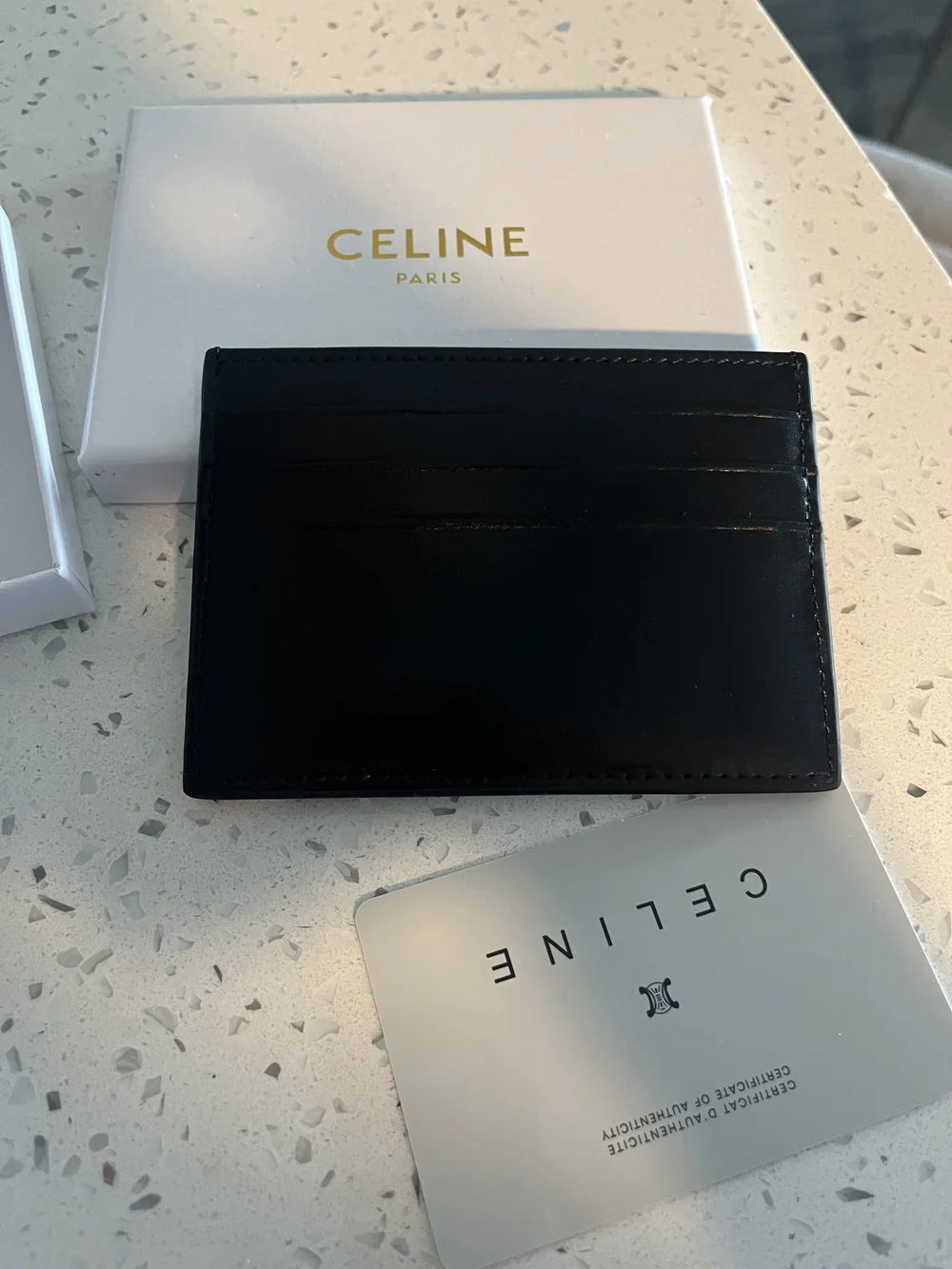 Black and Gold Celine Card Holder